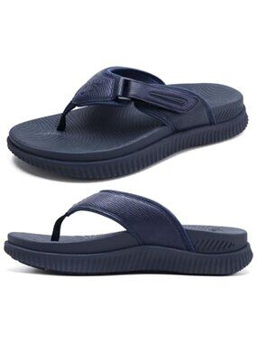 New Mens Orthotic Flip Flops Men's Recovery Walking Sandals Adjustable Thick